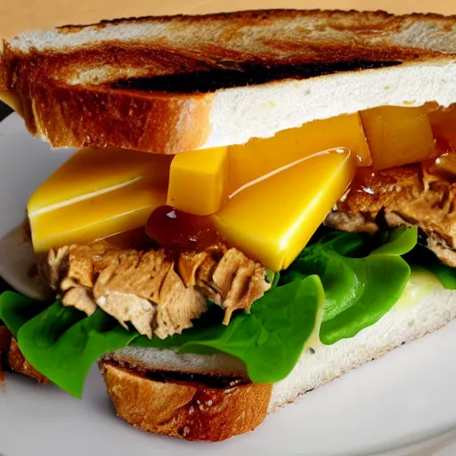 Image similar to sandwich with foie gras and honey and mango, amateur photo