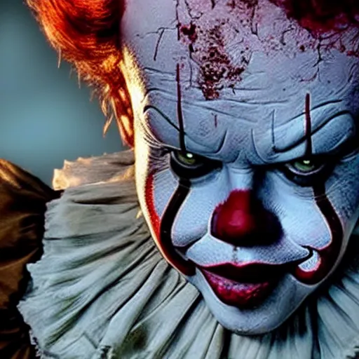 Image similar to Pennywise in the walking dead 4K quality photo realistic