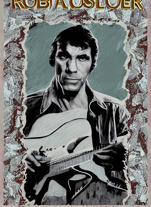 Image similar to a portrait of robert forster from alligator ( 1 9 8 0 ), poster art by ron english, trending on deviantart, dada, movie poster, poster art, concert poster