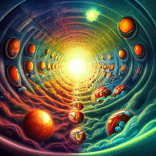 Image similar to an insanely beautiful and hyper detailed digital painting of the multiverse by ciryl rolando