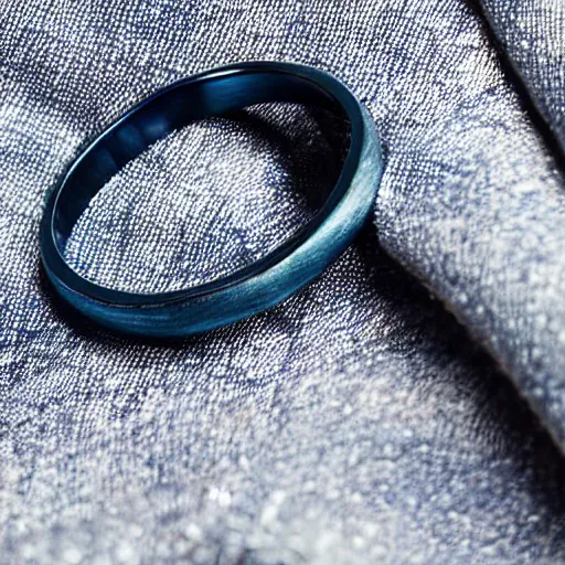 Image similar to a wedding ring made out of denim