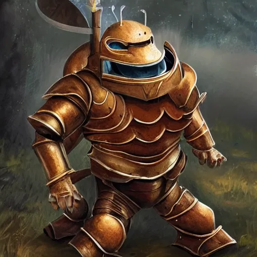 Image similar to garfield on armor knight