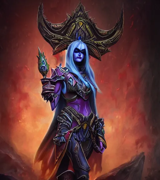 Image similar to sylvanas windrunner, cinematic flavor, rich decaying colors!, digital painting, skull liminal void background, a real picture taken by Daniel Dos Santos