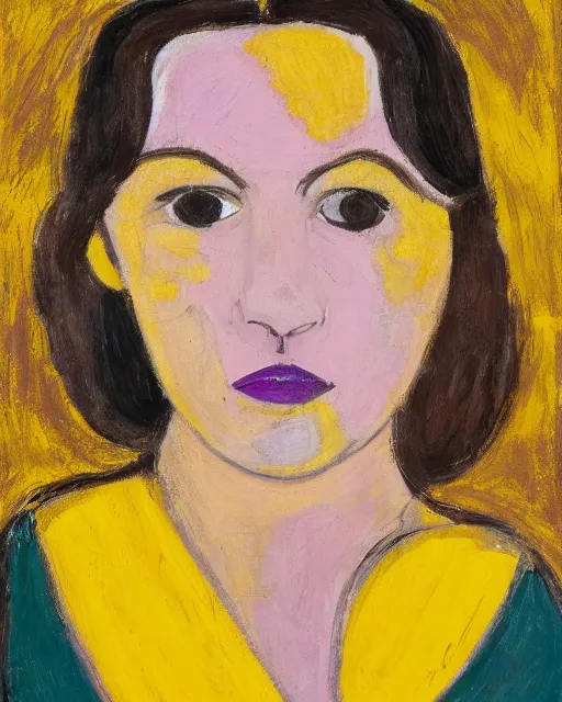 Prompt: portrait of a woman with yellow and purple eyes