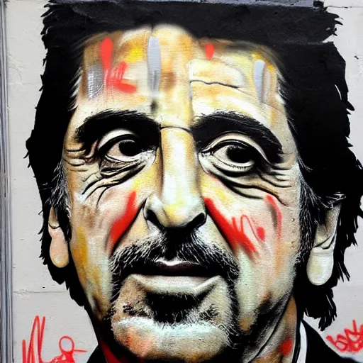 Prompt: graffiti of al pacino