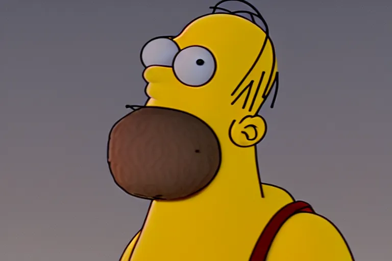 Image similar to hyperrealistic homer simpson, 4k