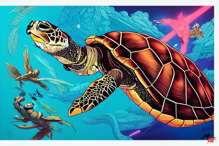 Image similar to turtle turtle, tristan eaton, victo ngai, artgerm, rhads, ross draws