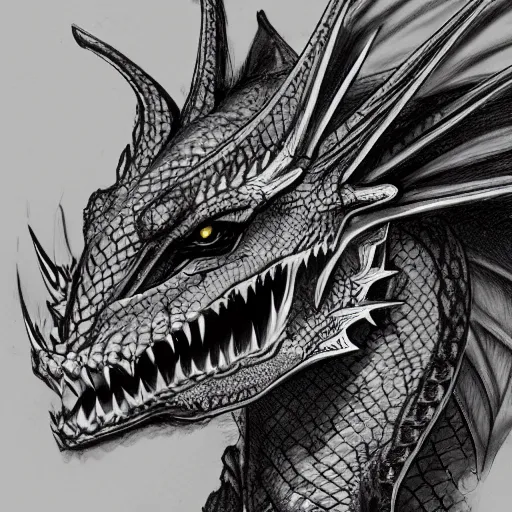 Image similar to a majestic dragon, hd, 4k, trending on artstation, award winning, 8k, 4k, 4k, 4k, very very very detailed, high quality sketch