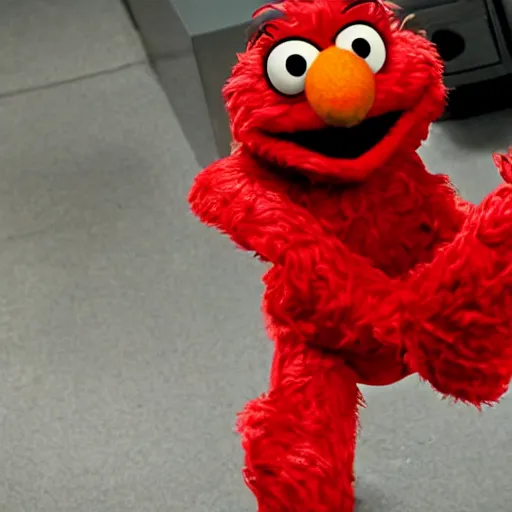 Image similar to elmo has a psychotic break