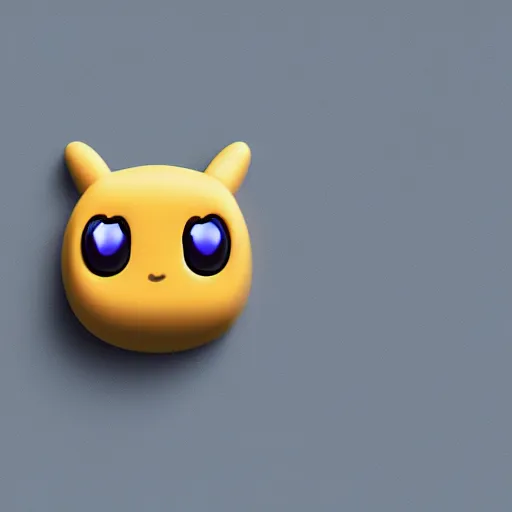 Prompt: stylized posterized 3 d render of tamagotchi with mametchi in a lonely void