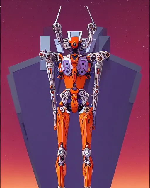 Prompt: full profile of evangelion mecha, eva unit 0 1 as vitruvian man by james jean and moebius, biomechanical, ultra wide angle, full body, no crop, golden ratio, ultra details, in the style of shusei nagaoka