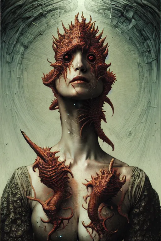 Prompt: rococo lilith the mother of all monsters angry, raining ash, fine art masterpiece, highly detailed dino valls wayne barlowe machiej kuciara, dramatic lighting, long shot, wide angle, uhd 8 k, sharp focus
