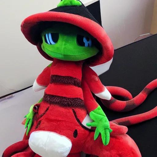 Prompt: cute fumo plush of a snake girl, lizard anime girl