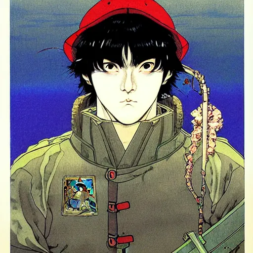 Image similar to prompt : portrait of legendary hero painted in miyazaki color style drawn by katsuhiro otomo and takato yamamoto, inspired by fables, china doll face, smooth face feature, intricate oil painting, high detail, sharp high detail, manga and anime 2 0 0 0