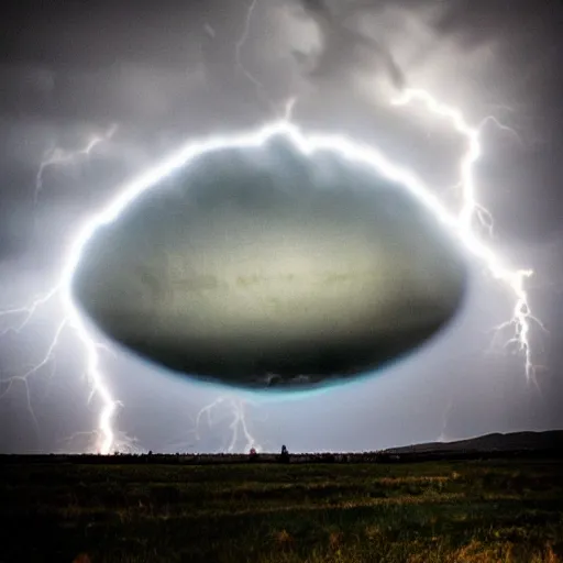 Image similar to giant eyeball in the sky, thunder and lightning in the background, dramatic lighting, melancholy