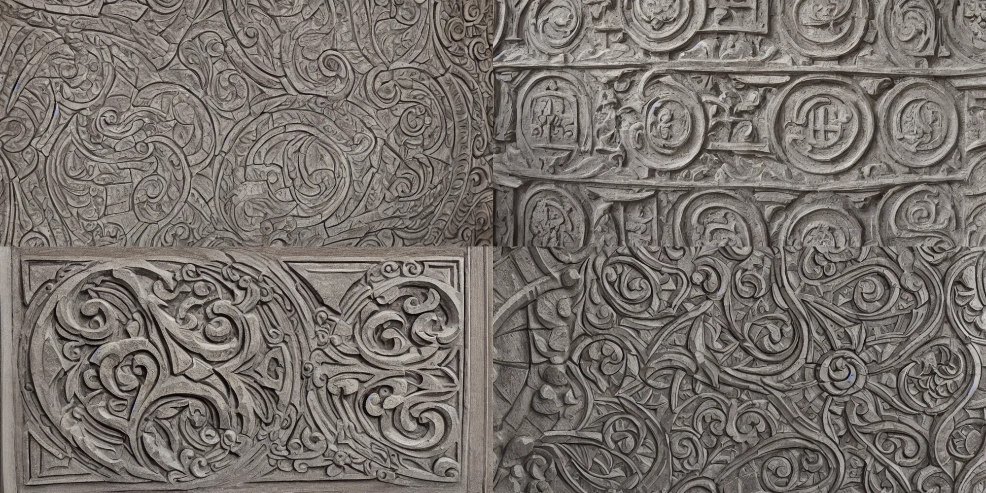 Prompt: smooth wall with intricated dwarven engravings | masterwork | hyperdetailed | stonework |