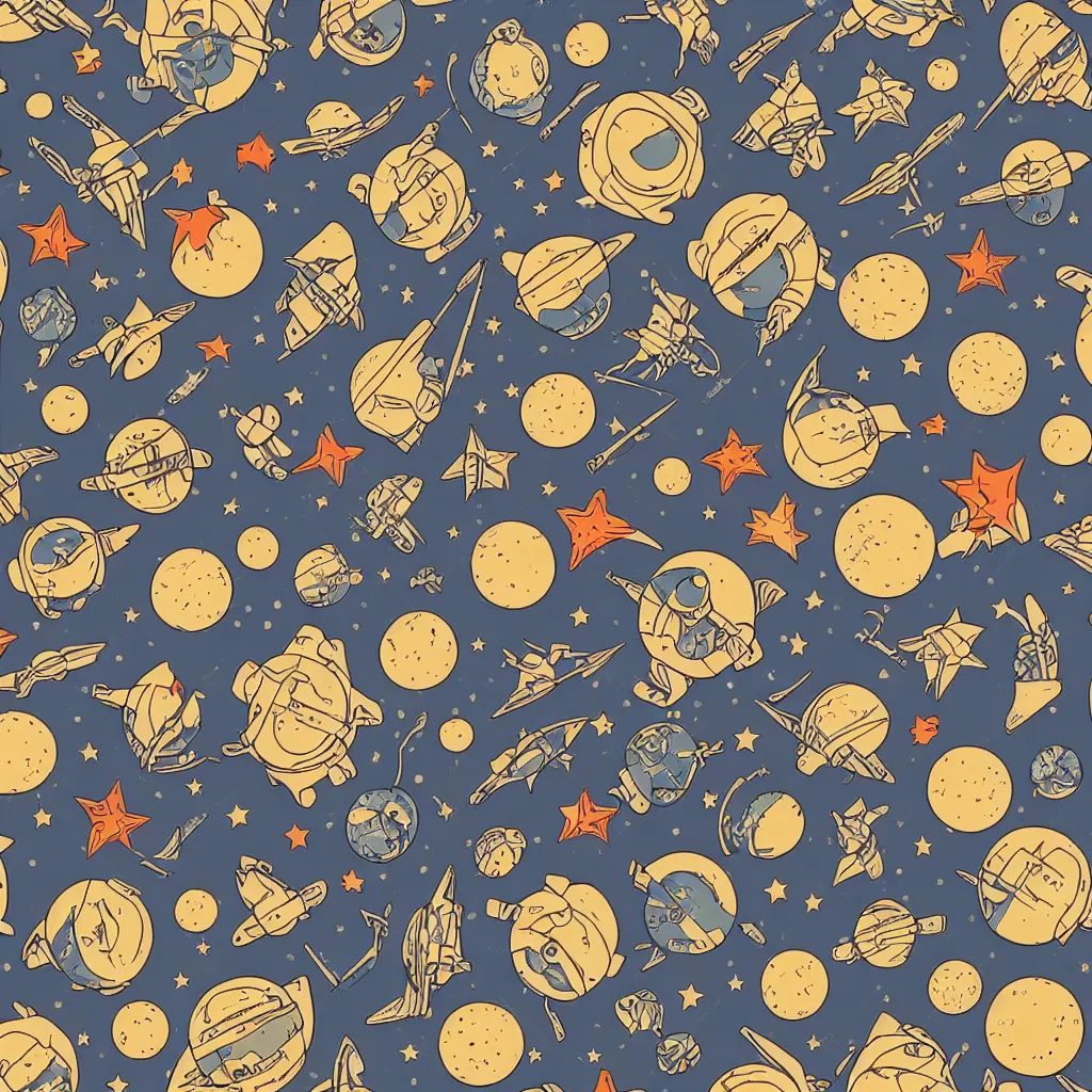 Image similar to cosmonaut retro pattern seamless texture