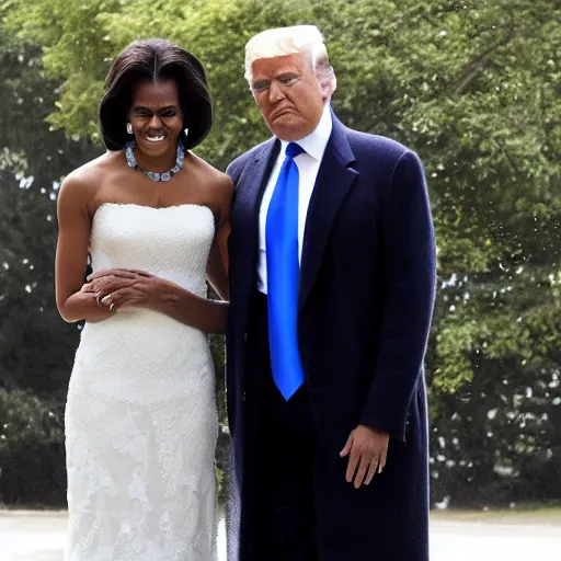 Prompt: Donald Trump and Obama get married