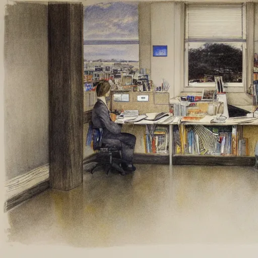 Image similar to the office, alan lee