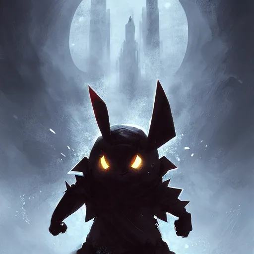 Prompt: Pikachu as a dark souls boss digital art in the style of Greg Rutkowski and Craig Mullins, 4k