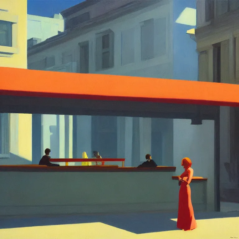 Image similar to another world game, , painted by Edward Hopper, painted by James Gilleard, airbrush