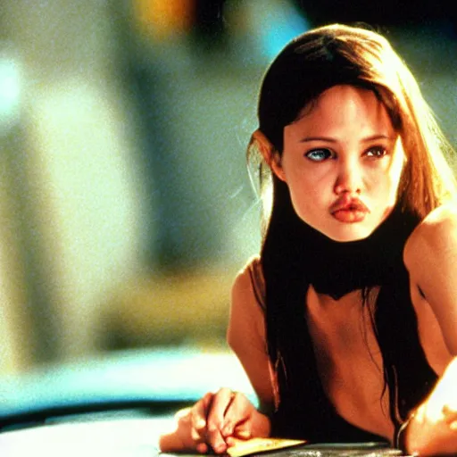 Image similar to young angelina jolie in hackers 1 9 9 5