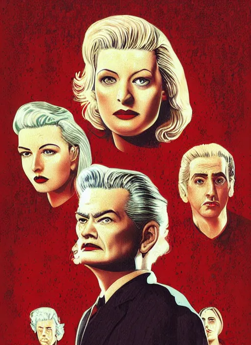 Prompt: twin peaks movie poster art by gervasio gallardo