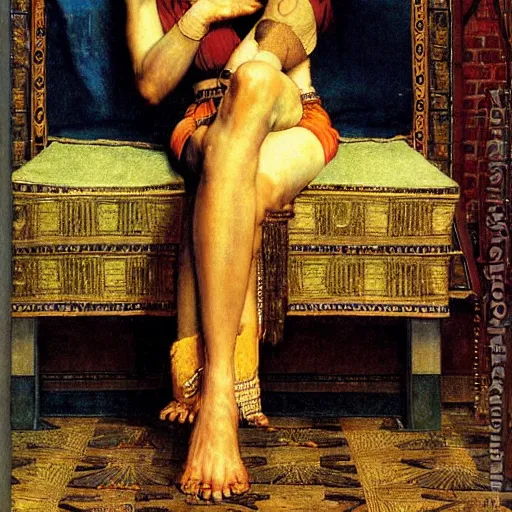 Image similar to cleopatra by norman rockwell