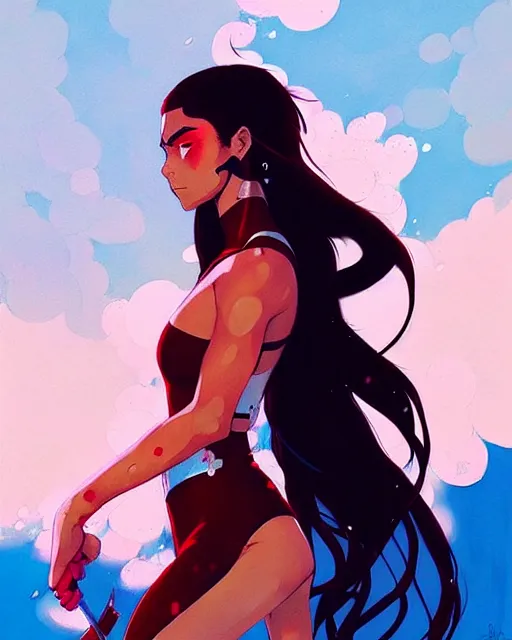 Prompt: a ultradetailed painting of katara by conrad roset, greg rutkowski and makoto shinkai trending on artstation