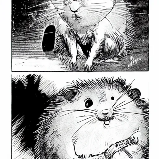 Image similar to a hamster in the manga Berserk