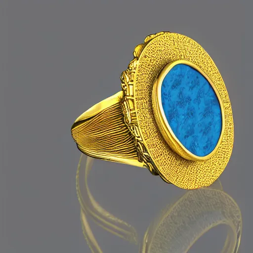 Image similar to complex golden ring with cameo and gems on the female model hand eith bust, 8k, details, architect plan