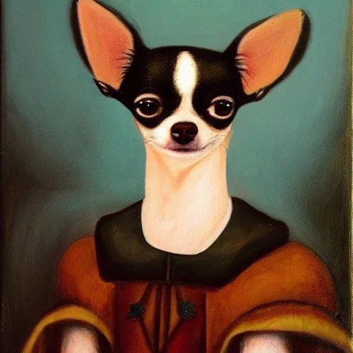 Prompt: painting of chihuahua, in style of da vinci