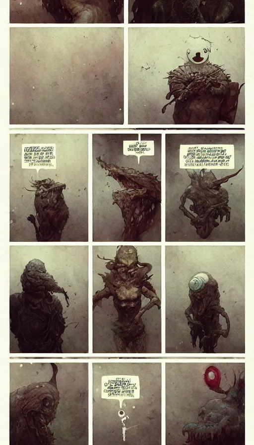 Image similar to the most interesting 6 panel comic by chiara bautista, beksinski and norman rockwell and greg rutkowski weta studio and tom bagshaw and james gurney and lucasfilm