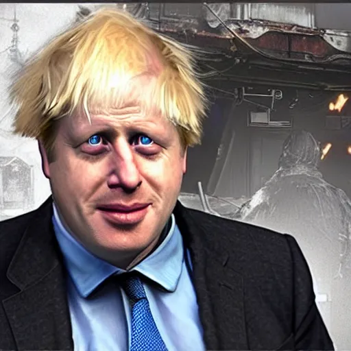 Image similar to Boris Johnson as a supermutant from Fallout 4