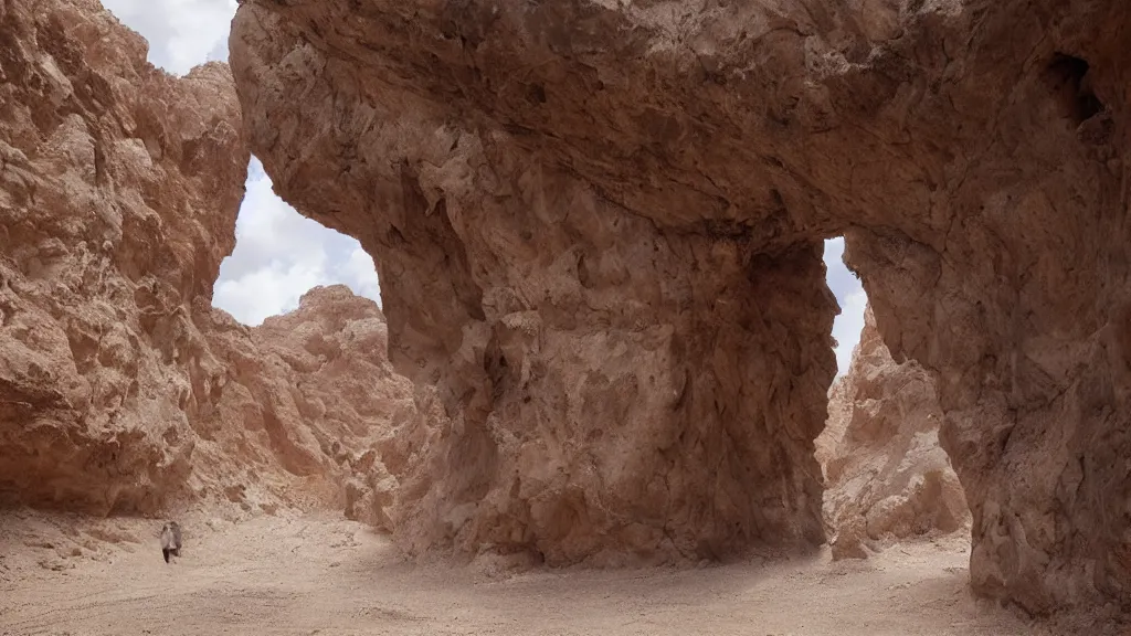 Image similar to patrick j. jones. rutkowski. holy cave entrance in the desert.