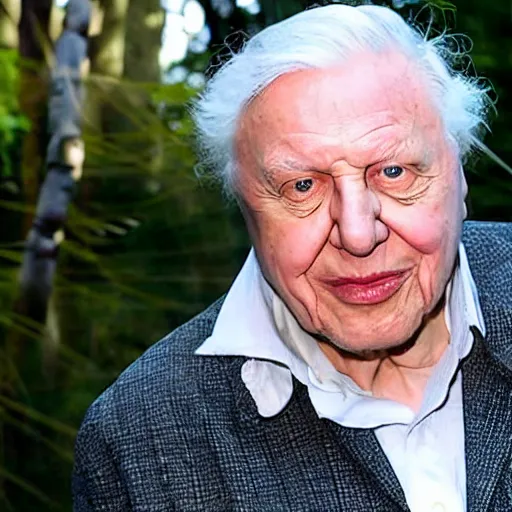 Prompt: Sir David Attenborough as Spider-Man