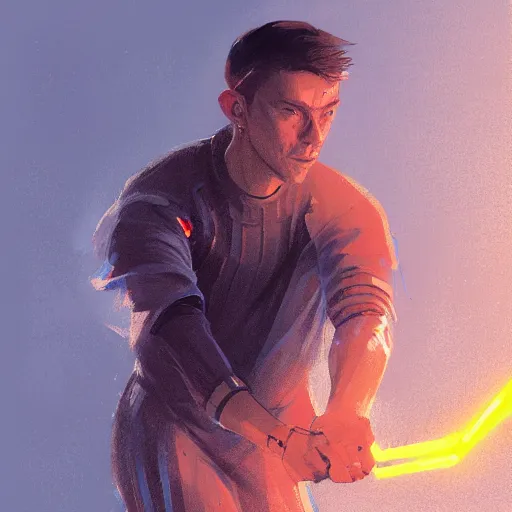 Image similar to portrait of volley ball star'kevin tillie'by greg rutkowski, jedi knight, he is 3 5 years old, star wars expanded universe, wearing imperial gear, he carries a volley ball, highly detailed portrait, digital painting, artstation, concept art, smooth, sharp foccus ilustration, artstation hq