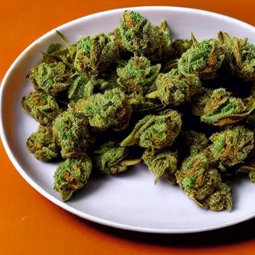 Image similar to marijuana buds on a plate