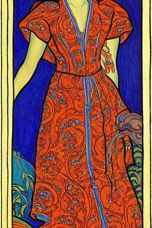 Image similar to women, painting by bilibin, detailed art,