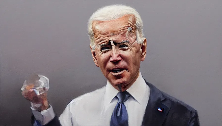 Image similar to oil painting of joe biden, hyperdetailed, artstation, cgsociety, 8 k