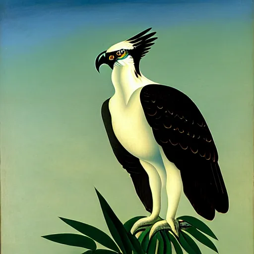 Image similar to An osprey by Henri Rousseau.