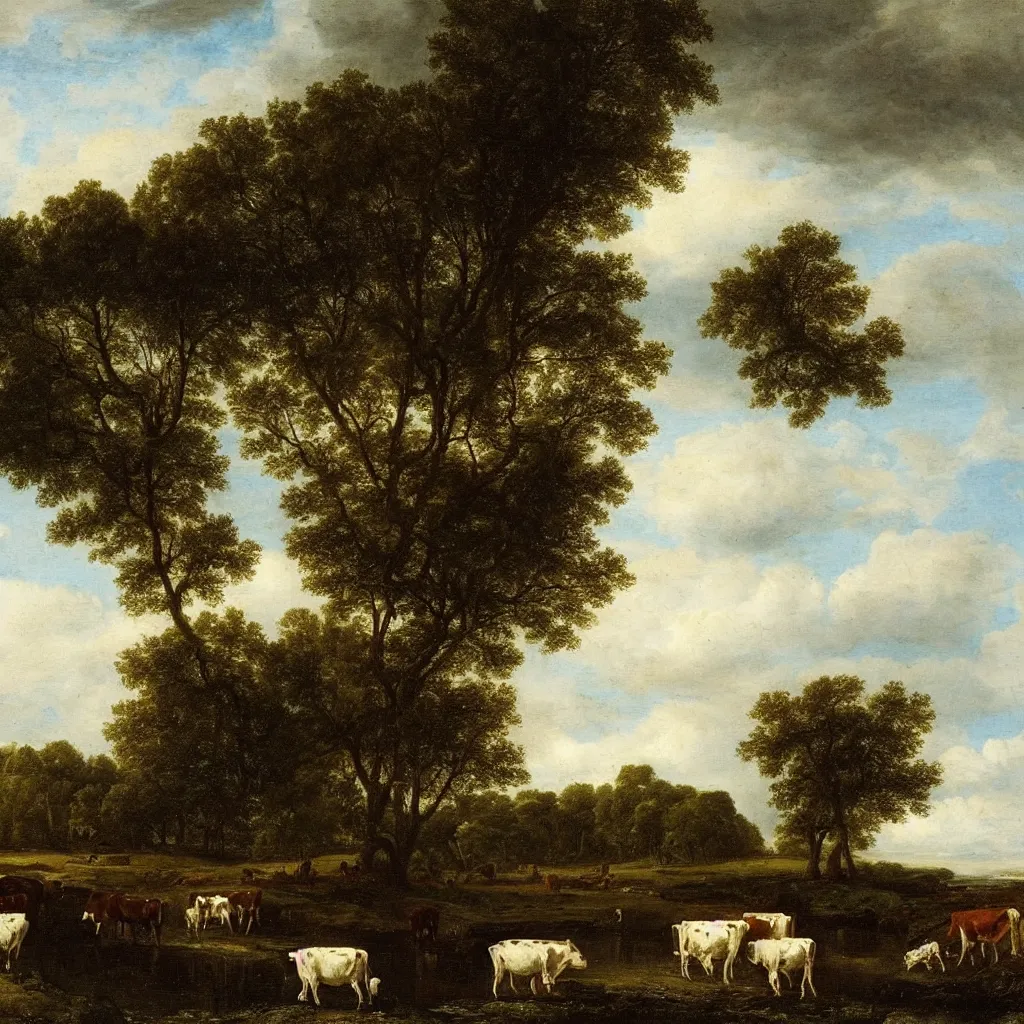 Image similar to Cows by a river by Jacob Van Ruisdael