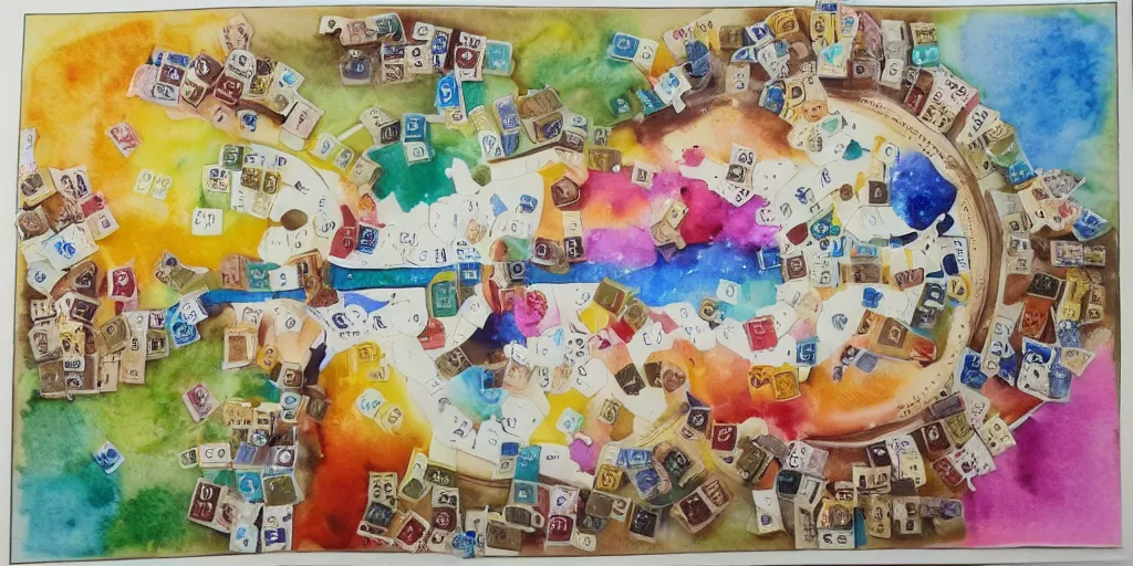 Prompt: I'm a genius! I am the King of the watercolor tableau. I win everyone and I'm in points. I love HOBBY GAMES BOARD GAMES