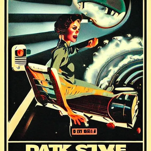 Prompt: retro dark vintage sci - fi