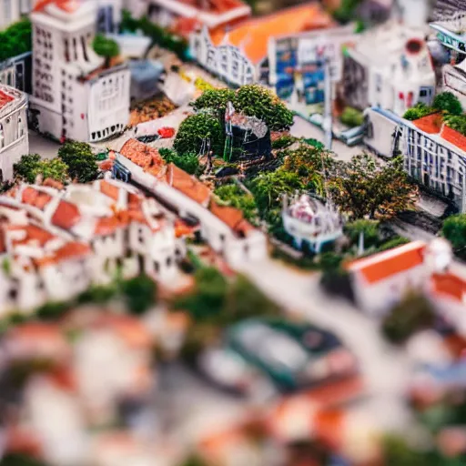 Image similar to macro photo of a miniature secret hidden world with tiny buildings and people