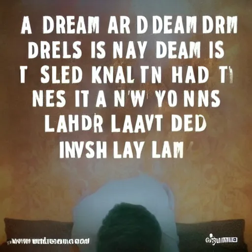 Image similar to a dream, all a dream, that ends in nothing, and leaves the sleeper where he lay down, but i wish you to know that you inspired it.