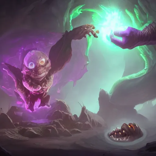 Image similar to monster embryo, glowing incubated human embryo, magic smoke surrounding, violet and dark theme. dark masterpiece trending on artstation, 8 k, sharp high quality artwork in style of jose daniel cabrera pena and greg rutkowski, concept art by tooth wu, blizzard warcraft artwork, hearthstone artwork