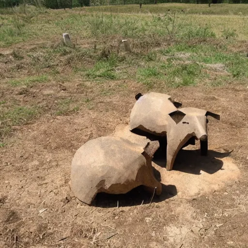 Image similar to Archaeologists badgers made of paper