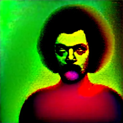 Image similar to terence McKenna posing seductively with psychedelic mushrooms, psychedelic, fractal, cinematic lighting, dramatic, octane render, full body, trending on artstation, perfect facial symmetry, bokeh, 8k, intricate, hyper detailed