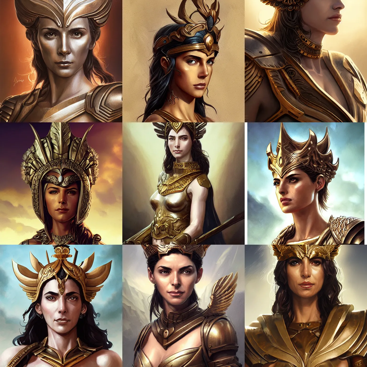 Image similar to athena, greek goddess, claudia black, art by artgerm and greg rutkowski and magali villeneuve, bronze greek armor, owl crown, d & d, fantasy, portrait, highly detailed, headshot, digital painting, trending on artstation, concept art, sharp focus, illustration